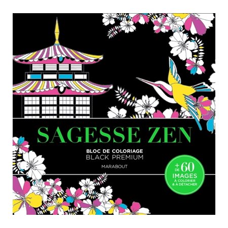 Sagesse zen : Bloc de coloriage : Black premium