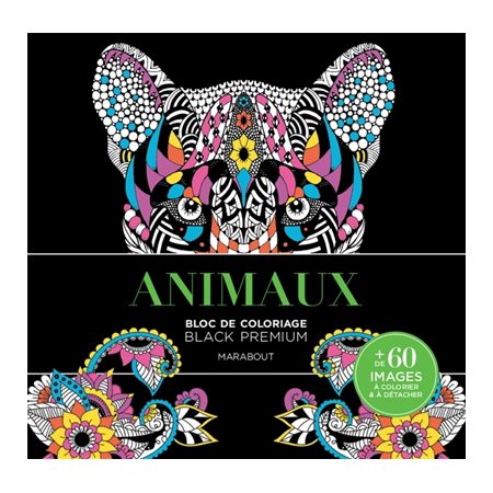 Animaux :  : Bloc de coloriage : Black premium