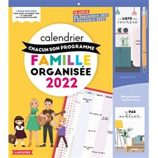 Calendrier mensuel de la famille organisée : 16 mois : De septembre 2021 à décembre 2022