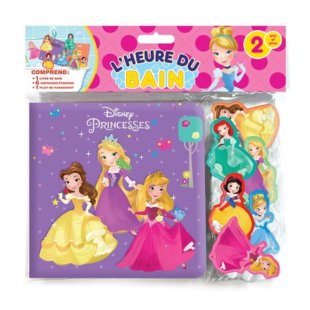 Disney Princesses : L'heure du bain : Comprend 1 livre de bain + 8 ventouses étanches + 1 filet de rangement