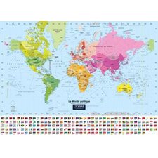 Carte du monde politique (plastifiée) : 52 X 38.25 pouces (132 X 97 cm)