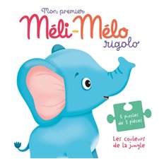 Les couleurs de la jungle : Mon premier méli-mélo rigolo : 5 puzzles de 3 pièces