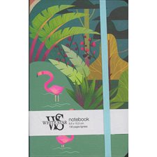 Carnet de note White star : Paysage tropical et flamants roses