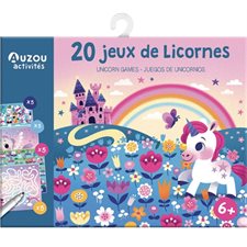 20 jeux de licornes : Ma pochette de jeux : Labyrinthes, points à relier, cherche et trouve, jeux