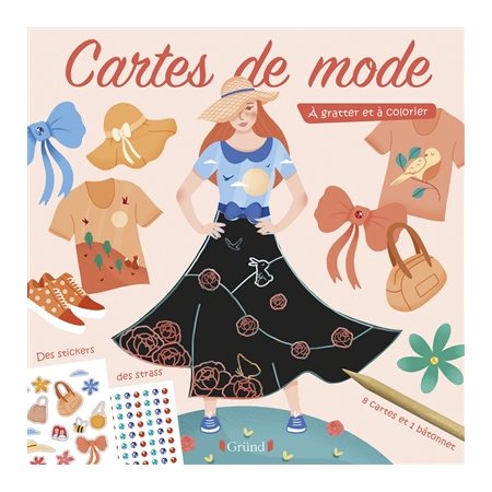 Cartes de mode : Motifs monde : À gratter et à colorier