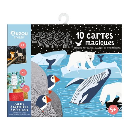 10 cartes magiques à gratter et à métalliser : 5 +