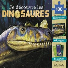 Je découvre les dinosaures : Coffret comprenant 1 livre de 64 pages, 15 cartes + 1 casse-tête fluo