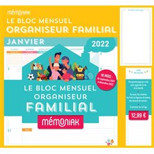 Le bloc mensuel organiseur familial : 2021-2022
