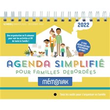 Agenda simplifié pour familles débordées Mémoniak 2022 : 12 mois : De janvier à décembre 2022