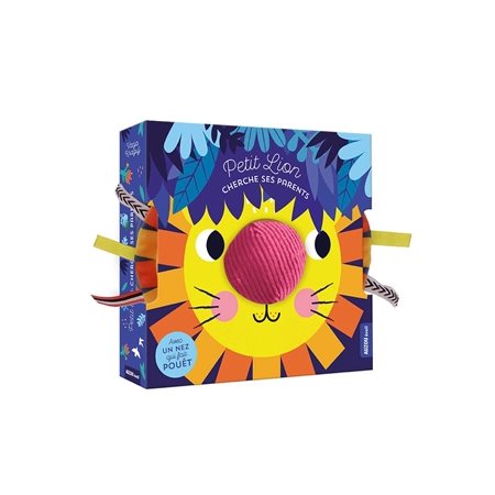 Petit lion cherche ses parents : Avec un nez qui fait pouêt : Livre en tissu