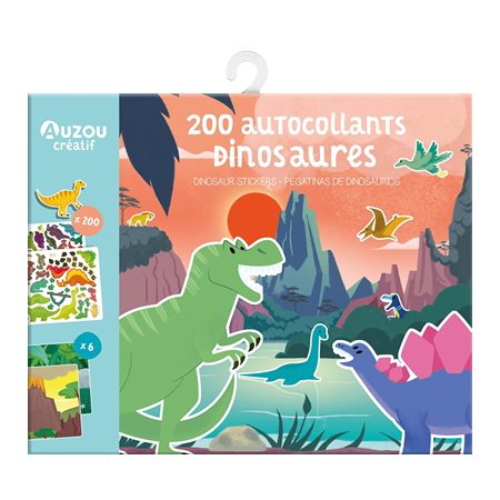 Dinosaures : 200 autocollants; Dinosaur stickers; Pegatinas de dinosaurus