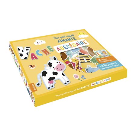 Abécédaire : Mon petit coffret aimanté : + de 100 aimants pour découvrir l'alphabet + 2 tableaux : 3 ans et +