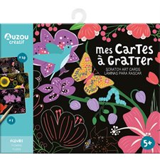 Fleurs : Mes cartes à gratter : 5 + : Auzou créatif : Ma pochette d'artiste