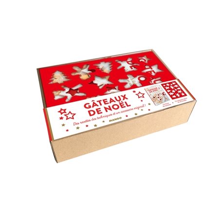 Coffret gâteaux de Noël : Avec un livre de recettes + 1 plaque d'emporte-pièces