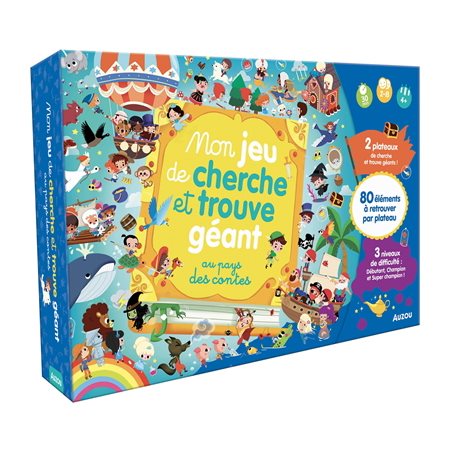 Au pays des contes : Mon jeu de cherche et trouve géant : 4 ans et + : 2-8 joueurs