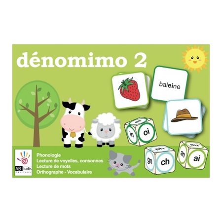 Dénomimo T.02 : phonologie, lecture de voyelles, consonnes, lecture de mots, orthographe, vocabulair