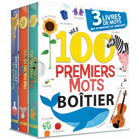 100 premiers mots : Boîtier : 3 livres pour le prix de 2 : Mon imagier à emporter