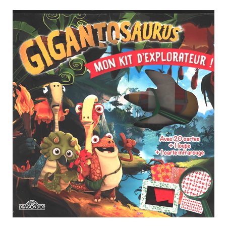 Gigantosaurus : Mon kit d'explorateur ! : Avec 20 cartes + 1 loupe + 1 carte infrarouge
