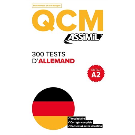 QCM : 300 tests d''allemand, niveau A2