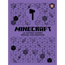 Minecraft : Coffret comprenant 1 mini-livre sur la construction de bases, 1 livre-quiz exploration, 1 mini cherche & trouve, 1 accroche-porte & 1 poster