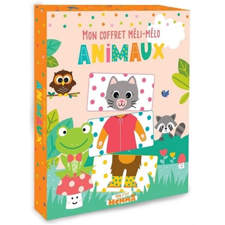 Animaux : Mon coffret méli-mélo : 30 cartes, 10 animaux. Une frise décor recto verso