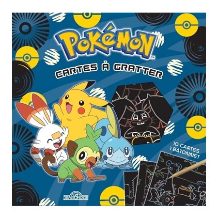 Pokémon : Cartes à gratter Pikachu et les starters de Galar : 10 cartes + 1 bâtonnet