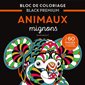 Animaux mignons : Bloc de coloriage : Black premium