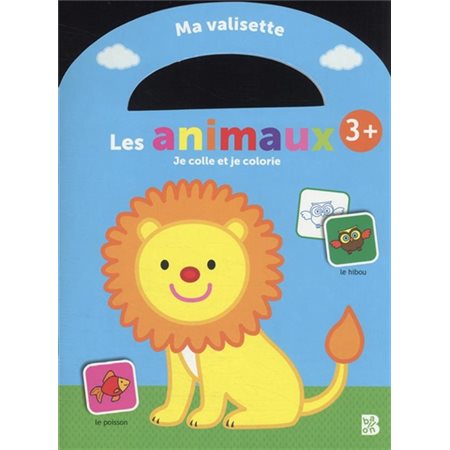 Les animaux : je colle et je colorie : 3 + : Ma valisette