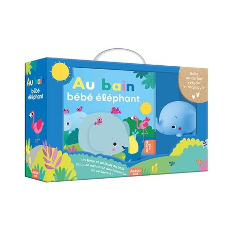 Au bain, bébé éléphant : Coffret Mon premier livre de bain : 1 livre + 1 jouet pour le bain