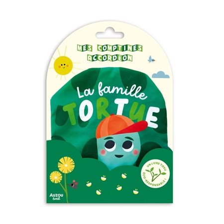 La famille tortue : Mes comptines accordéon : Un livre tissu éco-responsable !