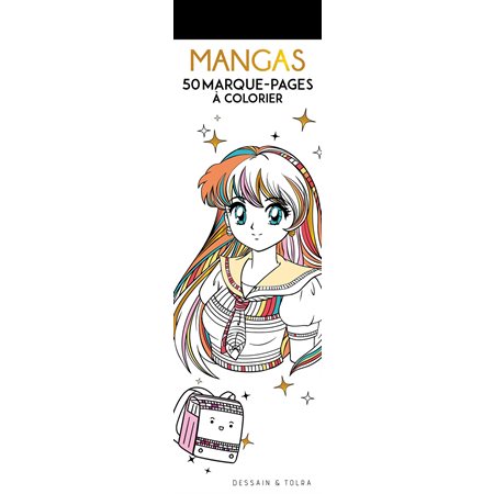 Mangas : 50 marque-pages à colorier