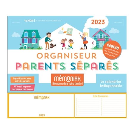 Organiseur parents séparés : 2023 : 16 mois : De septembre 2022 à décembre 2023