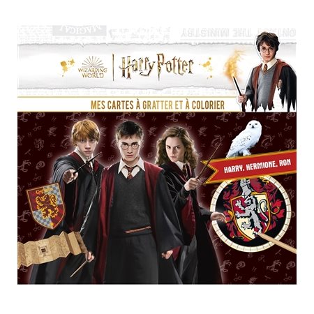 Harry Potter : Harry, Hermione, Ron : Mes cartes à gratter et à colorier : 5 cartes à gratter & 5 cartes à colorier