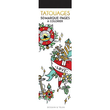 Tatouages : 50 marque-pages à colorier