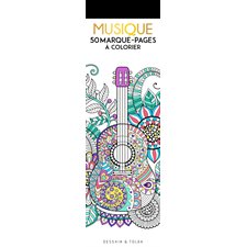 Musique : 50 marque-pages à colorier