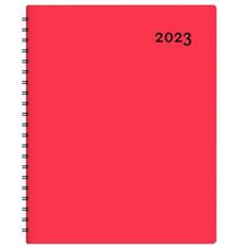 Agenda 2023 : Maxi rouge : 1 semaine  /  2 pages : De janvier à décembre 2023