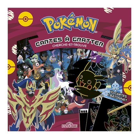 Pokémon : Cartes à gratter : Cherche-et-trouve : 10 cartes + 1 bâtonnet