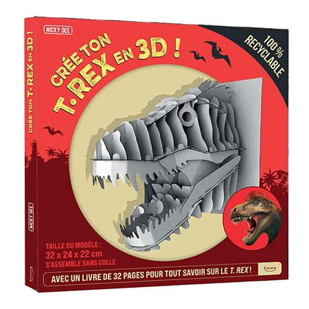 Crée ton T.rex en 3D ! : Avec un livre pour tout savoir sur le T.rex !