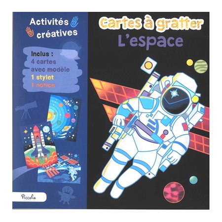 L'espace : Cartes à gratter : 4 cartes avec modèle + 1 stylet + 1 notice