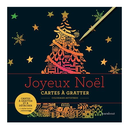 Joyeux Noël : Cartes à gratter : Coloriages antistress