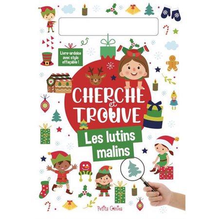 Les lutins malins : Cherche et trouve : Livre-ardoise avec stylo effaçable !