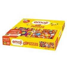 Coffret : Puzzles : Les Emoji façon puzzles : 2 puzzles XXL de 500 pièces + 1 grand poster recto verso pour modèles + 1 livret d'information rigolotes