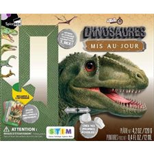 Coffret : Dinosaures : Mis au jour : 1 livre + 1 blocà déterres avec squelette de T.Rex + 3 outils d'excavation + du plâtre + 4 pots de peintures + 12 cartes info + 1 gobelet et 1 bâtonnet à mélanger