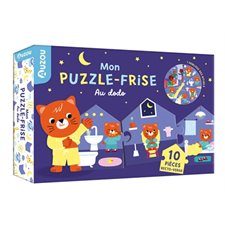 Au dodo : Mon puzzle-frise : 3 ans et + : 1 horloge recto verson + 1 livret explicatif + 1 puzzle géant recto verso avec étapes coucher & lever + des pièces en plus