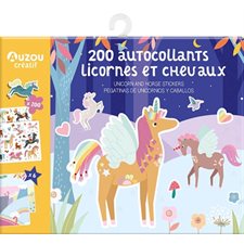 Licornes et chevaux : 200 autocollants : Unicorn and horse stickers : Pegatinas de unicornos y caballos
