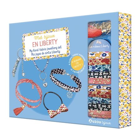 Mes bijoux en Liberty : My floral fabric jewellery set : Mis joyas de cinta Liberty : 7+