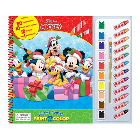 Disney Mickey Noël : Mon grand livre à peindre et colorier