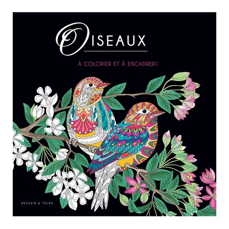 Oiseaux : À colorier et à encadrer ! : Black coloriage