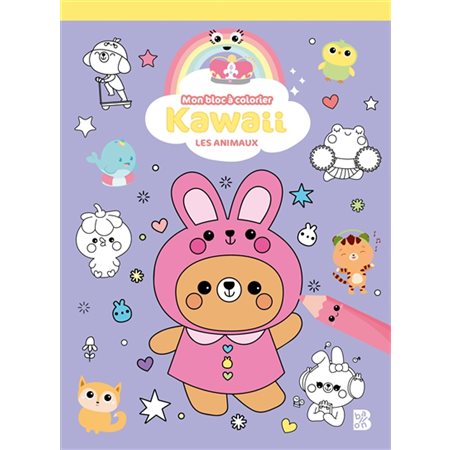 Kawaii : Mon bloc à colorier : Les animaux