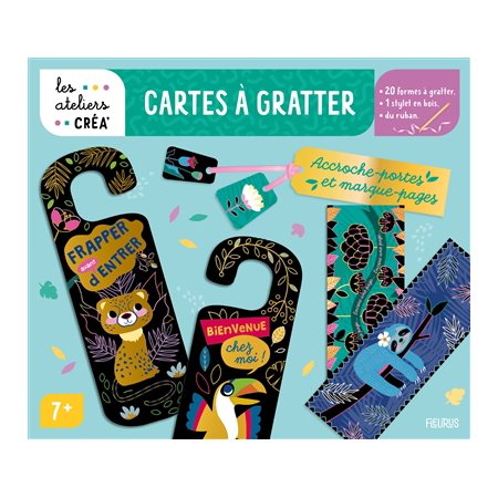 Accroche-portes et marque-pages : Cartes à gratter : 7+